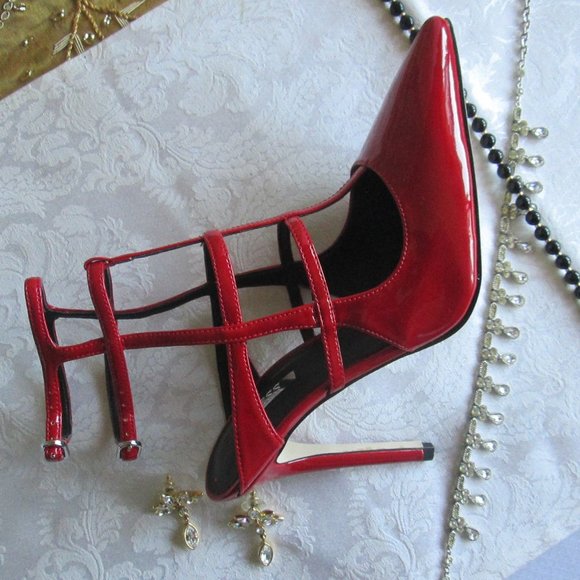 ๐๐ GUESS MACYโS RED PATENT STILLETTO SIZE 7M ๐๐ - Picture 5 of 15